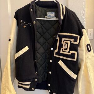 Black and Cream Varsity Jacket